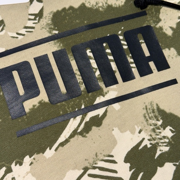 PUMA Olive and Cream Camouflage Hoodie Sweatshirt Camo Pack AOP Taping on Sleeve - Picture 6 of 10